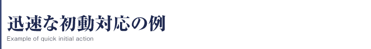 迅速な初動対応の例
